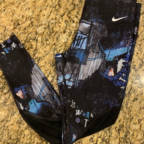 Nike Dri-Fit power victory print mesh tights leggings Medium - Picture 6 of 10
